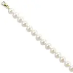Bracelet femme en perles de culture blanche 7 mm, fermoir or jaune