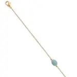 Bracelet femme, pierre amazonite & plaqu or - damas