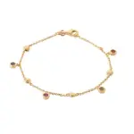 Bracelet femme en plaqu� or et breloques de pierres multicolores - vanessa