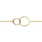 Bracelet femme plaqu or, deux anneaux dors - chryo