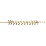 Bracelet femme en plaqu or, feuillage dor et zircon - nana