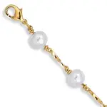 Bracelet femme plaqu� or, perles blanches - trinity