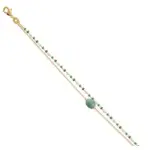 Bracelet femme, plaqu or, perles de miyuki & aventurine verte - luny