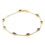 Bracelet femme, plaqu or & swarovski multicolore - swing