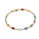 Bracelet femme, plaqu or & swarovski multicolore - swing