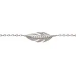 Bracelet femme plume en argent rhodi et zircon - sara