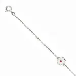 Bracelet fleur blanche en argent pour fille