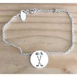 Bracelet golf femme argent - 2 clubs Bracelet golf femme argent - 2 clubs
