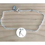 Bracelet golf femme argent - golfeuse bois