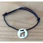 Bracelet gorille en argent 925 & cordon couleur au choix - crateur cabanetchanque