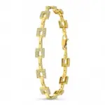 Bracelet gourmette semi - rigide mirya en or jaune 18 carats
