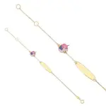 Bracelet avec gravure pour bb fille, or jaune 18k - motif licorne