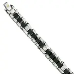 Bracelet homme acier, céramique noire, or et diamant - l'elégant Bracelet homme acier, céramique noire, or et diamant - l'elégant