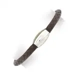 Bracelet pour homme en acier et cuir marron tressé - vittorio Bracelet pour homme en acier et cuir marron tressé - vittorio