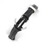 Bracelet homme en acier noir et cuir, motif ancre - rimini