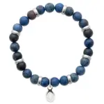 Bracelet pour homme aventurine et acier - shark'n stones bleu