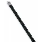 Bracelet homme, cuir tressé noir et acier - ouranos Bracelet homme, cuir tressé noir et acier - ouranos