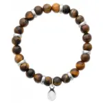 Bracelet pour homme oeil de tigre et acier - shark'n stones brun Bracelet pour homme oeil de tigre et acier - shark'n stones brun