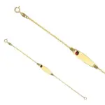 Bracelet d'identit pour fillette et bb, or jaune 750 - coccinelle