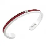 Bracelet jonc femme, argent, cuir rouge & swarovski, zoé bijoux - badya Bracelet jonc femme, argent, cuir rouge & swarovski, zoé bijoux - badya