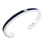 Bracelet jonc femme, argent, swarovski et cuir bleu, par zoé bijoux - badya Bracelet jonc femme, argent, swarovski et cuir bleu, par zoé bijoux - badya