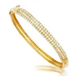 Bracelet jonc femme en plaqu or rehauss de zircon - opra