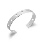 Bracelet jonc rigide en argent, dcoup de coeurs - attirance