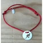 Bracelet kangourou en argent 925 & cordon couleur au choix - crateur cabanetchanque