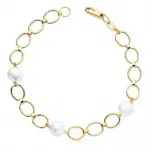 Bracelet luxe, or massif 18k et vritables perles de culture - saphira