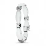 Bracelet lyra en or blanc semi - rigide - luxe oversized et design unique