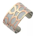 Bracelet manchette en acier rose et gris granit - efyna