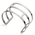Bracelet manchette pour femme en acier gris - eniy