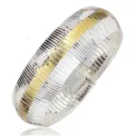 Bracelet manchette femme, argent bicolore - night shine