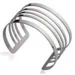 Bracelet manchette femme, motifs en acier gris - queen