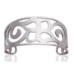Bracelet manchette femme original en acier gris - sabrina