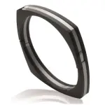 Bracelet menotte original femme, en acier noir et gris - tittak