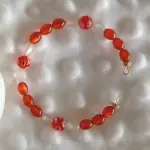 Bracelet murano sole - perles de murano orange & blanc | bijou de crateur