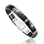 Bracelet noir femme en acier, céramique et diamant - sidney Bracelet noir femme en acier, céramique et diamant - sidney