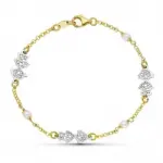 Bracelet en or bicolore blanc et jaune 18 carats avec perle de culture - ambrina