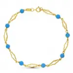 Bracelet or deux tons 18 carats, et pierres de turquoise naturelles - maa