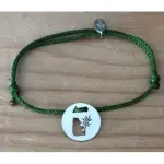Bracelet panda en argent 925 & cordon couleur au choix - crateur cabanetchanque