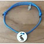 Bracelet p�lican en argent 925 & cordon couleur au choix - cr�ateur cabanetchanque