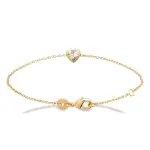 Bracelet plaqué or et pierre brillante en forme de coeur - yssina Bracelet plaqué or et pierre brillante en forme de coeur - yssina