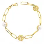Bracelet raffin en or jaune 18 carats serti de perle de culture - noelia