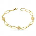 Bracelet raffin en or jaune 18 carats serti de perles de culture - sola