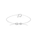 Bracelet scala �� coeurs entrelac�s en argent rhodi� 925 & zircon