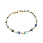 Bracelet swarovski en plaqu� or pour femme - swing bleu