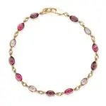 Bracelet swarovski en plaqu� or pour femme - swing rose panach�