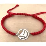 Bracelet voilier en argent + cordon au choix - cabanetchanque Bracelet voilier en argent + cordon au choix - cabanetchanque