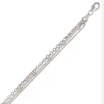 Cha�ne de cheville 3 cha�nes en argent 925 - sally